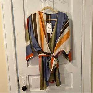 Zara Wrap-Blouse Romper NWT